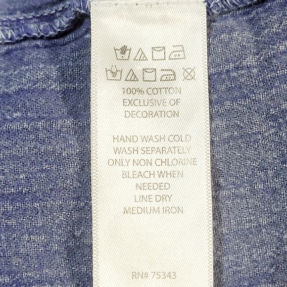 Rachel Zoe Cotton Embroidered Denim Gauze Textured Baby Doll Pop Over Blouse (M) - Picture 6 of 8